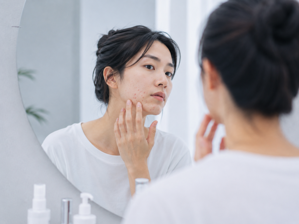 摩擦や生活習慣によるニキビ